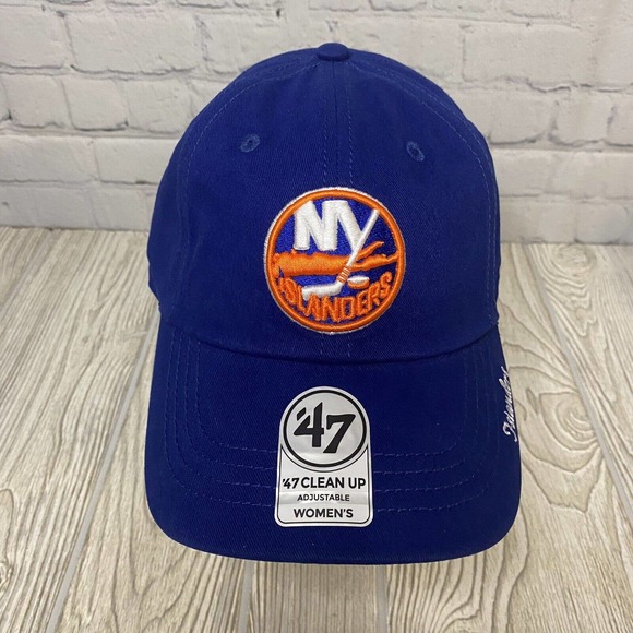47 Brand NY New York Islanders Logo Womens Hat Adj Strapback Blue Clean Up New - Picture 2 of 10